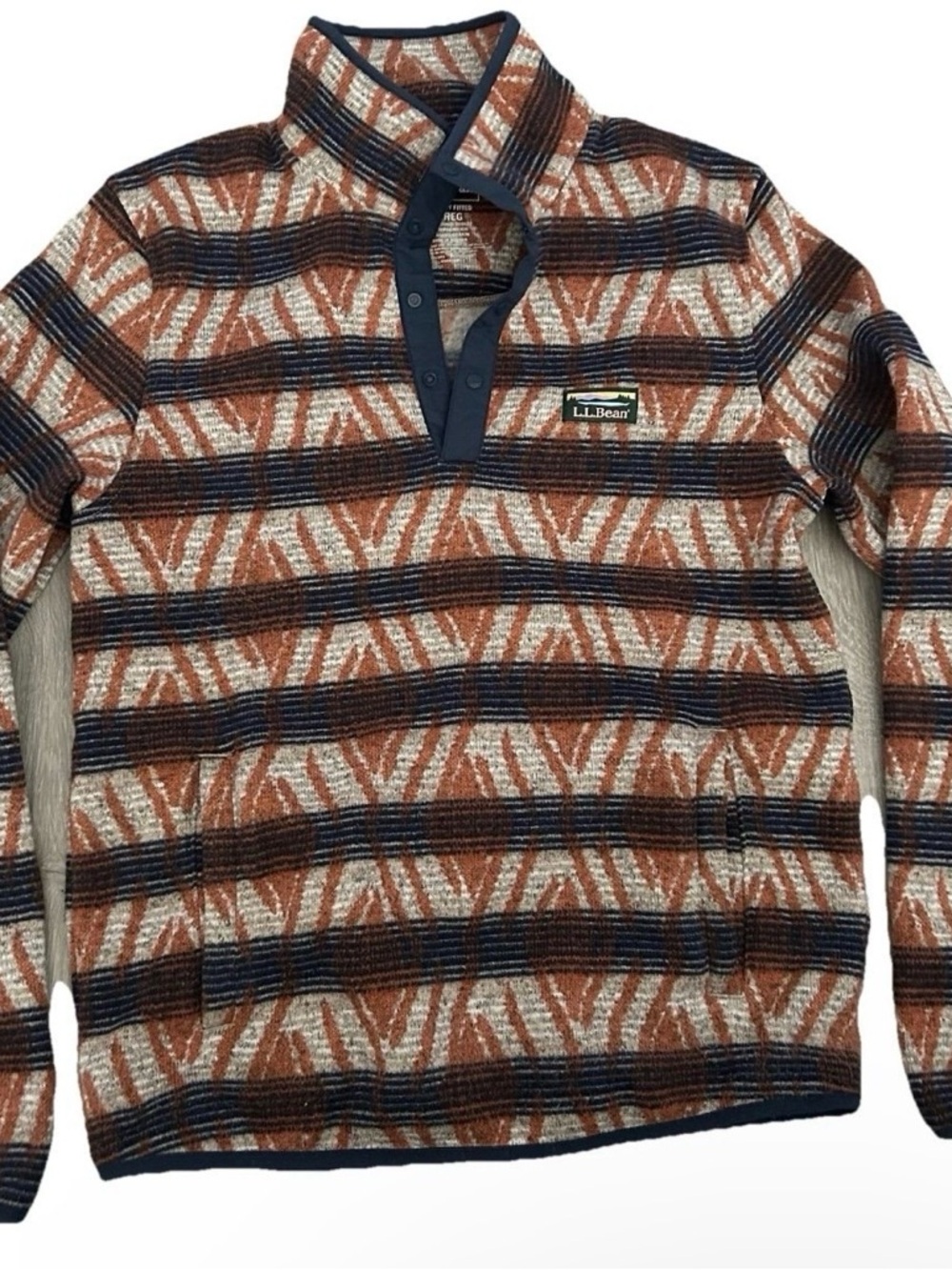 Men’s LL Bean 1/4 Snap Collared Pullover Size Small